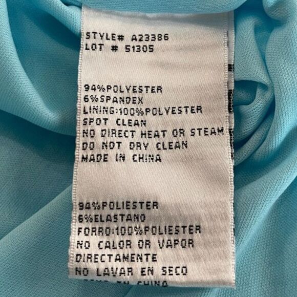 Betsy & Adam Crystal Crossed Strap Cowl Back Gown Sz 12 - Picture 11 of 15